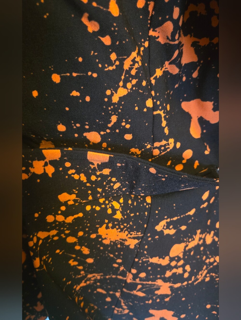 Black Blazer with Orange Paint-Splash Print - Picture 4 of 8